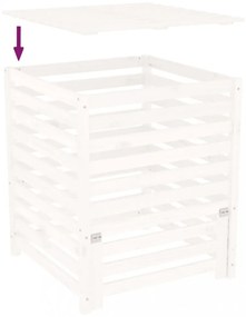 fehér tömör fenyőfa komposztáló 82,5 x 82,5 x 99,5 cm