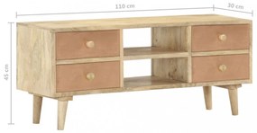tömör mangófa TV-szekrény 110 x 30 x 45 cm