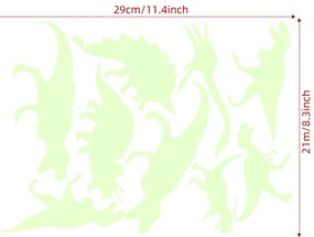 Foszforeszkáló matrica "Dinoszauruszok" 9 db