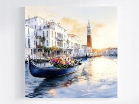 Vászonkép Canvas Tájkép Olaszország Velence Csatorna Csónak Gondola 80x80