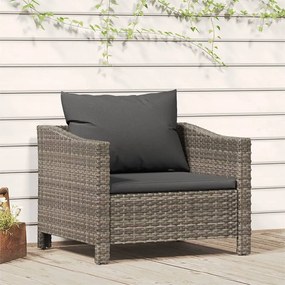 vidaXL szürke polyrattan kerti fotel párnával