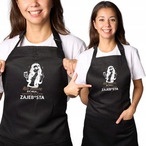 Konyhai kötény fekete tökéletes ajándék "Nem kell kedvesnek lennem..."