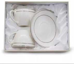 Porcelán kávéscsésze aljjal 230 ml - 2 személyes készlet díszdobozban