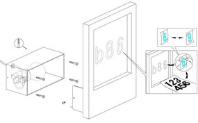 Eglo 98143 - Házszám MONTEROS 1xE27/28W/230V IP44 fehér