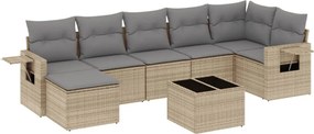 vidaXL 8 részes bézs polyrattan kerti ülőgarnitúra párnával