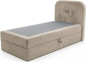 Kárpitozott boxspring ágy FORENA 90x200 cm bézs Matrac: Bonell rugós matrac