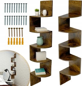 Sarokpolc Függő Fali Könyvespolc Nappali Polcok 5 rétegű