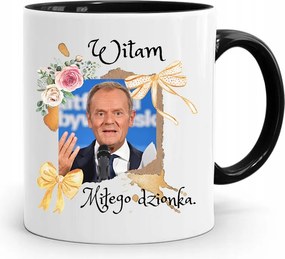 Donald Tusk Fekete Bögre Platform Ajándék fényképes nyomtatással