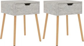 vidaXL 2 db betonszürke szerelt fa éjjeliszekrény 40 x 40 x 56 cm