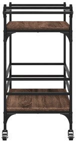barna tölgyszínű szerelt fa konyhai kocsi 82 x 40 x 78,5 cm