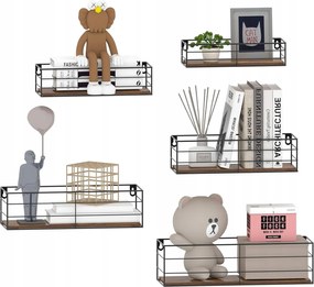 Horlimer Fali Polc Szett Nappaliba 41x13 cm Fém Fa 5 Polc