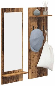 Fali Kabáthorog polcokkal Régi fa 70 x 10 x 90 cm Faanyag