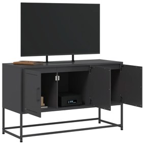 fekete acél TV-szekrény 100,5x39x60,5 cm