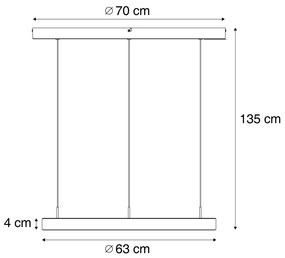 Design függőlámpa fekete 3 lépésben dimmelhető - Titmus