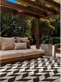 Fekete-krémszínű kültéri-beltéri szőnyeg 120x170 cm Haringey Terrick – Ted Baker