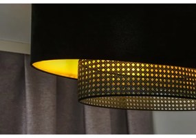 Duolla - Csillár zsinóron DOUBLE OVAL RATTAN 2xE27/15W/230V fekete/rattan