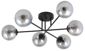 Csillár ROMA 6xE14/10W/230V fekete/füstös