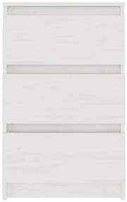 2 db fehér tömör fenyőfa éjjeliszekrény 40 x 29,5 x 64 cm