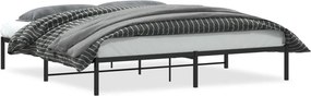 vidaXL fekete fém ágykeret 200 x 200 cm