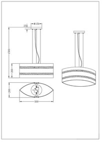 Trio NIKOSIA függeszték 2xE27/40W/230V arany színű kábellel