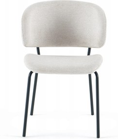 Kárpitozott szék Világosszürke Étkező Nappali Fekete Fém Lábak