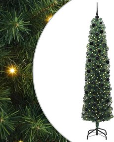 vidaXL Mű karácsonyfa 300 LED-del Zöld 240 cm PVC, acél és műanyag