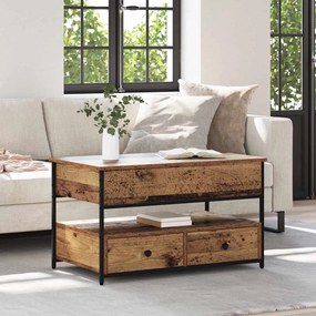 vidaXL Dohányzóasztal fiókkal Öreg fa 85 x 50 x 50 cm Faanyag