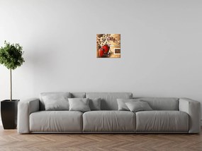 Gario Órás falikép Orchidea piros vázában Méret: 40 x 40 cm
