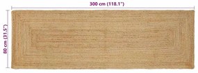 Szőnyeg Bézs 80 x 300 cm Juta