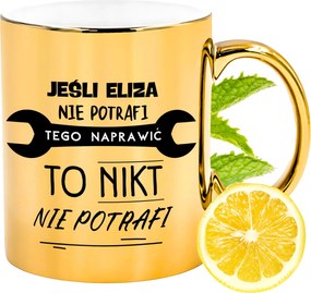 Prémium Arany Csillogó Bögre Eliza Ajándék Nyomtatott Fotóval