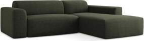 Zöld sarokkanapé (jobb oldali-heverő résszel) Keli – Makamii