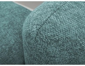 Kék zsenília kinyitható-tárolóhelyes sarokkanapé (bal oldali-heverő résszel) Mele – Makamii