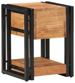 Éjjeli szekrények 2 db 30x30x40 cm Tömör akácfa