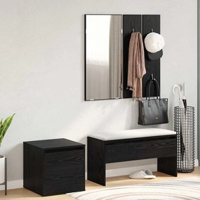Előszoba bútorkészlet 3 pcs Musta tammi 80 x 31 x 40 cm Faanyag