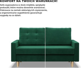 Etna kanapé, bársony, bonell töltet, zöld