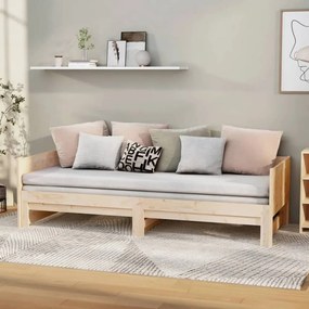 Tömör fenyőfa kihúzható kanapéágy 2 x (90 x 200) cm