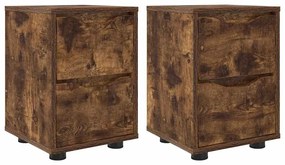 vidaXL Éjjeliszekrények 2 pcs Füstölt tölgy 30,5 x 30 x 43 cm Faanyag