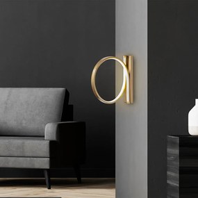 Aranyszínű LED fali lámpa ø 30 cm Halka – Opviq lights