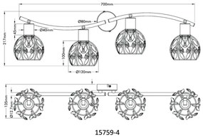 Globo 15759-4 - Spotlámpa MIKA 4xE14/25W/230V