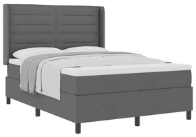 Boxspring Ágy Matrac - Sötétszürke, 140x200 cm, Szövet