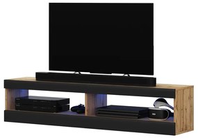 Tv szekrény/asztal Violett 100 (világítással) (lancester tölgy + fekete). 1098640