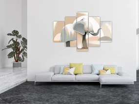 Kép - Elefánt pasztell színekben (150x105 cm)