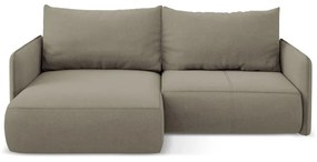 Bézs kinyitható-tárolóhelyes sarokkanapé (bal oldali) Nanea – Makamii