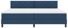 Box Spring Ágy Matraccal Kék 200x200 cm Szövet