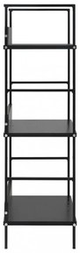 3 szintes fekete szerelt fa könyvespolc 60 x 27,6 x 90,5 cm