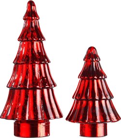 X-MAS üveg fenyő 20 cm , piros