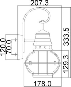 Kichler Bridgepoint KL-BRIDGEPOINT-S-NBR Fali lámpa 1x60W/E27 IP44