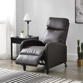 [en.casa] Relax fotel TV fotel kárpitozott fotel dönthető háttámlával fekvőfotel műbőr barna