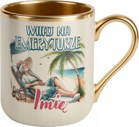 Prémium Bögre Arany Ecru Személyre szabott Nyugdíjas Nyugdíjasoknak