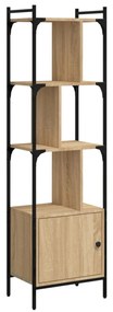 sonoma tölgy szerelt fa könyvespolc ajtóval 44,5x30x154,5 cm